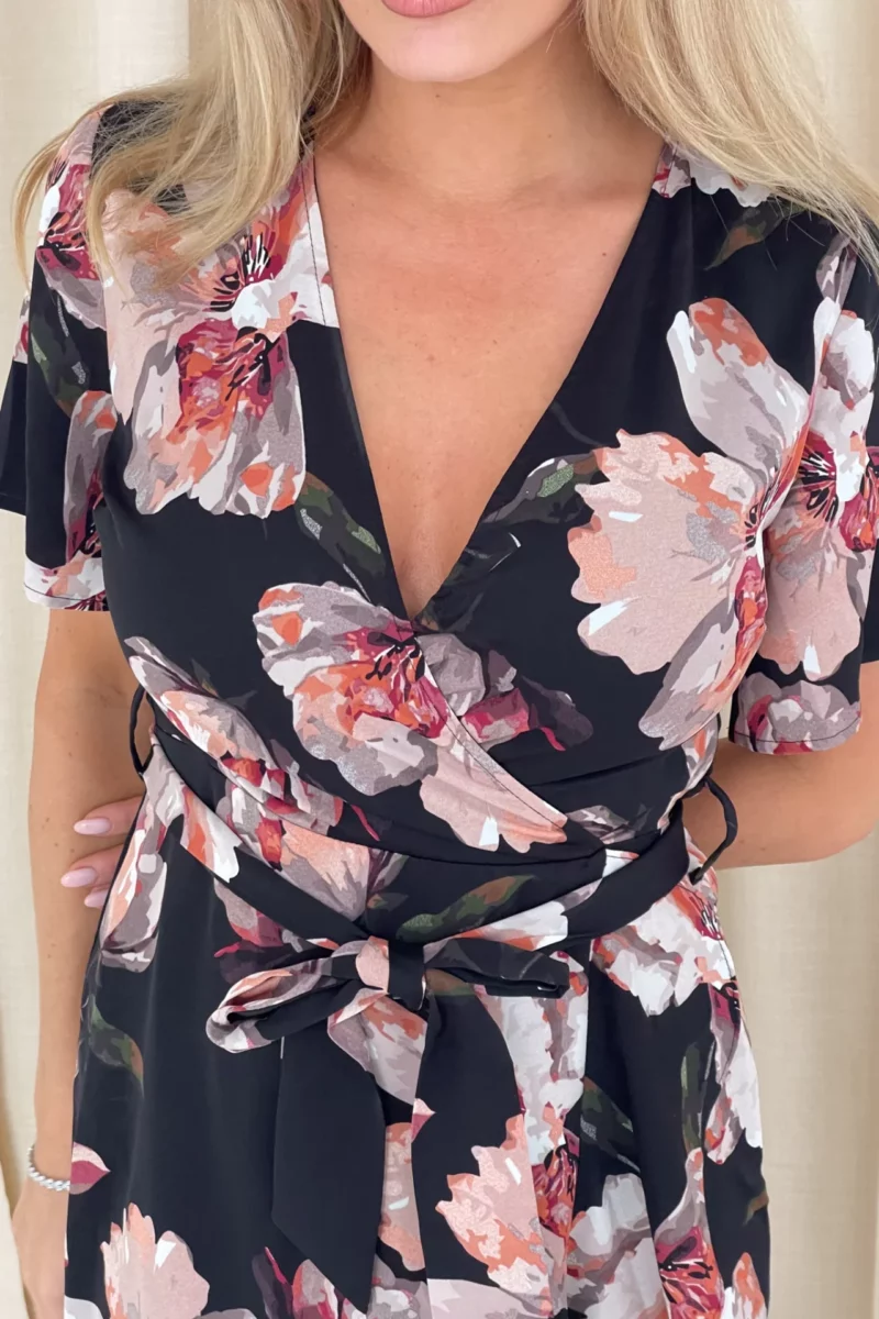 Karrah zwart/bloem - Afbeelding 2