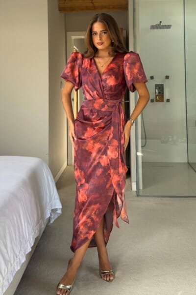 Kwina oranje marmerprint